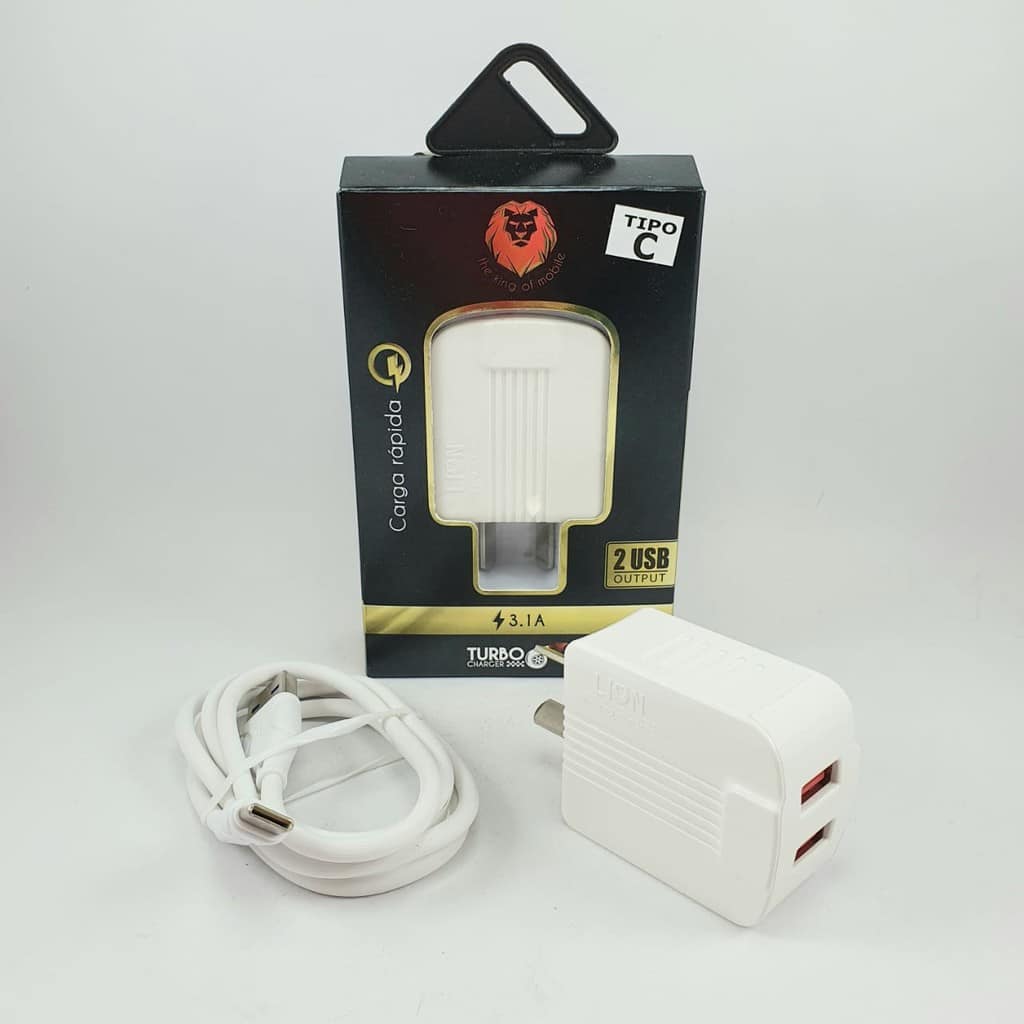 Cargador V Lion Usb Cable Tipo C Blanco Only Formosa